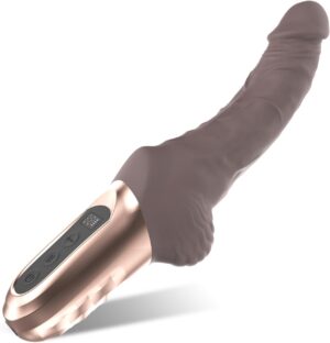 Realistic Thrusting Silicone Dildo – 9 Thrust & 9 Vibration Modes for Intense Lifelike Pleasure – LED Display for Easy Control