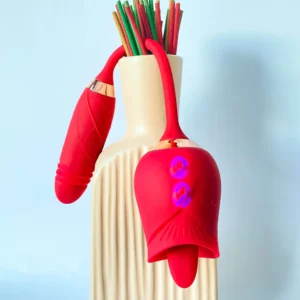 2-in-1 Thrusting Rose Vibrator