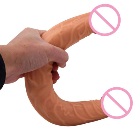 Premium 37CM Super Long Double Ended Realistic Dildo - Flexible Dual Headed Dong for Couples & Lesbians - Soft Silicone Adult Sex Toy India